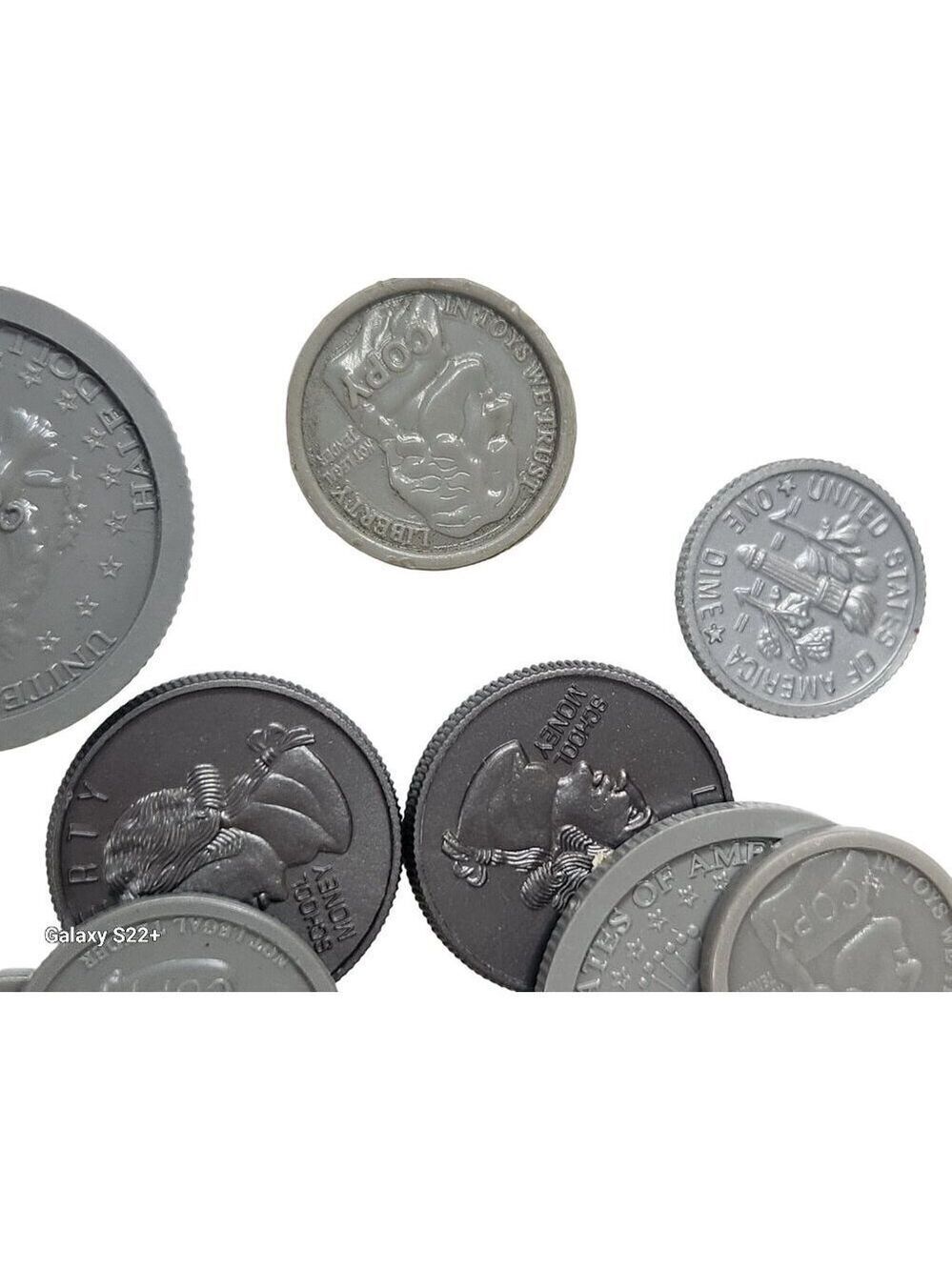 Assorted Play Money Coins Lot - Plastic & Metal Look Alike - Picture 9 of 16